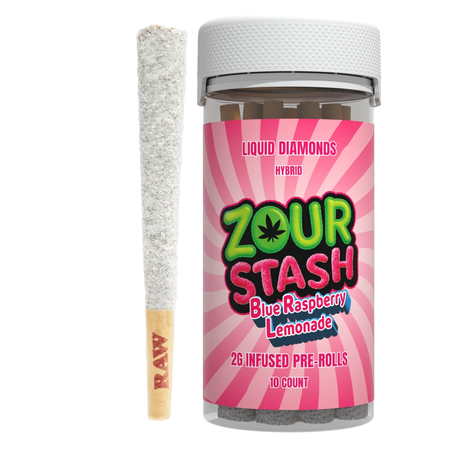 Zour Stash Liquid Diamonds 2G Infused Pre-Rolls 10 Count