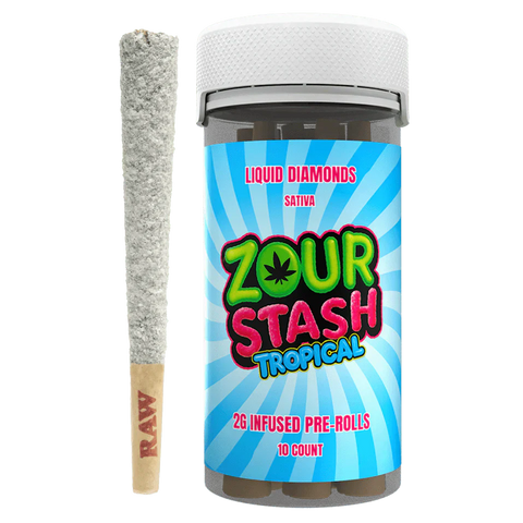 Zour Stash Liquid Diamonds 2G Infused Pre-Rolls 10 Count